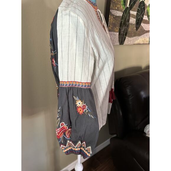 Kyla Sero Women S Handmade Tunic Limited Embroidered peasant Aztec cottage - Picture 5 of 15